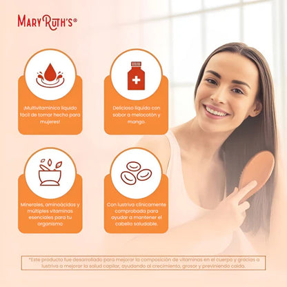 ¡Transforma tu Cabello en 3 Semanas con el Multivitamínico Líquido de Mary Ruth's!