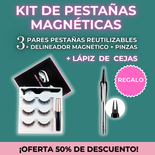 ¡Mirada Perfecta en Segundos! Set Pestañas Magnéticas+Regalo