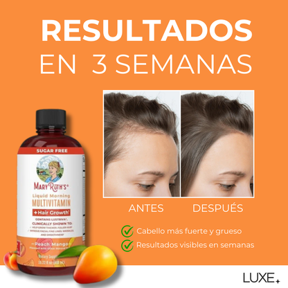 ¡Transforma tu Cabello en 3 Semanas con el Multivitamínico Líquido de Mary Ruth's!